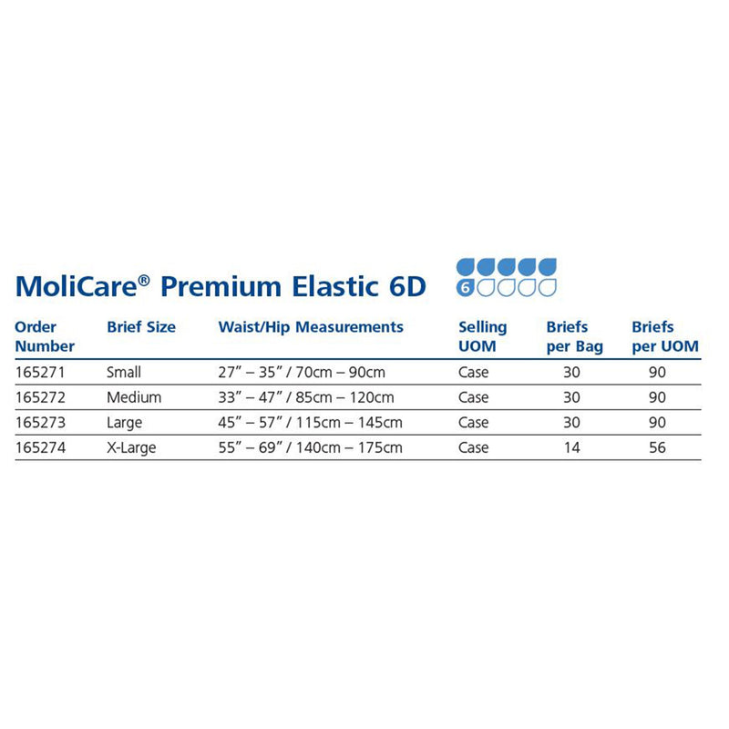 MoliCare® Premium Elastic Incontinence Brief, 6D, X-Large, 1 Bag of 14 () - Img 3