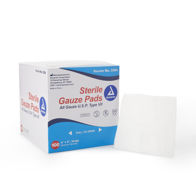 Dynarex® Sterile Gauze Sponge, 4 x 4 Inch, 1 Case of 12 (General Wound Care) - Img 1