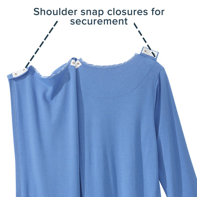 Silverts® Shoulder Snap Patient Exam Gown, 2X-Large, Blue, 1 Each (Gowns) - Img 8