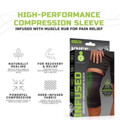 Green Drop Knee Compression Sleeve - Infused Injury Support, S/M, 1 Each (Immobilizers, Splints and Supports) - Img 5