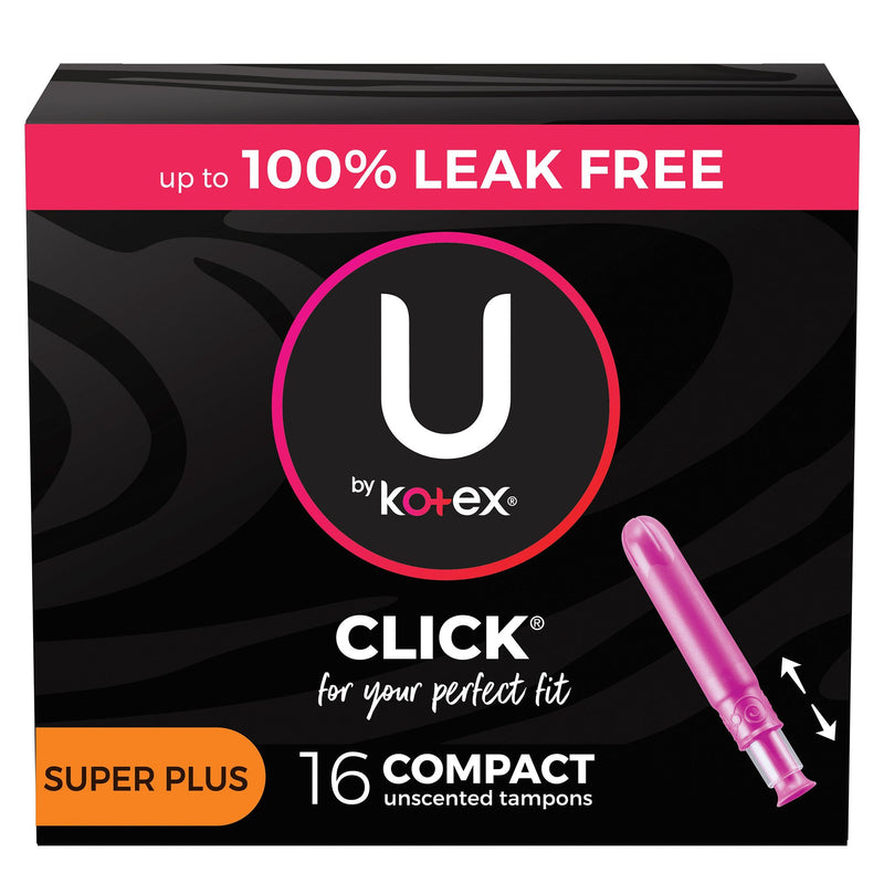 TAMPON, U BY KOTEX CLICK SUPE R PREM ABSRB (16/PK 8PK/CS) (Feminine Protection) - Img 1