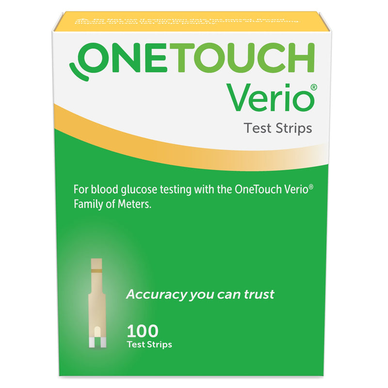 OneTouch Verio® Test Strips, 1 Box of 100 (Diabetes Monitoring) - Img 1