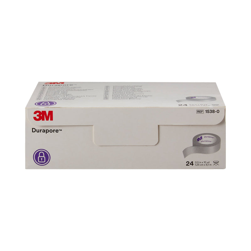 3M™ Durapore™ Silk-Like Cloth Medical Tape, 1/2 Inch x 10 Yard, White, 1 Box of 24 (General Wound Care) - Img 2