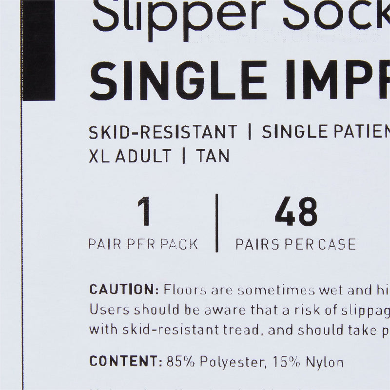 McKesson Slipper Socks, X-Large, Tan, 1 Case of 48 (Slippers and Slipper Socks) - Img 8