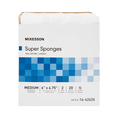 McKesson Sterile Fluff Dressing, 6 x 6-3/4 Inch, 1 Box of 20 (General Wound Care) - Img 2