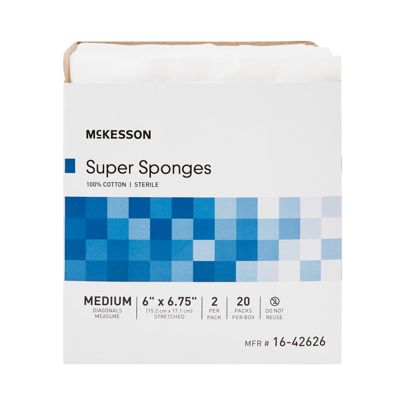 McKesson Sterile Fluff Dressing, 6 x 6-3/4 Inch, 1 Box of 20 (General Wound Care) - Img 2
