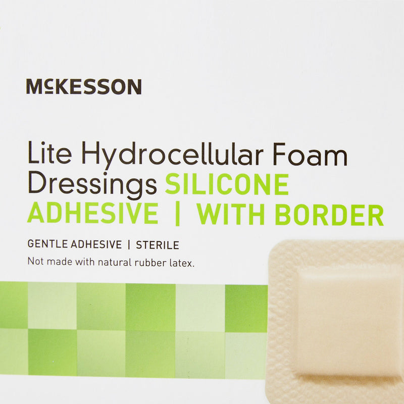 McKesson Lite Silicone Gel Adhesive with Border Thin Silicone Foam Dressing, 3 x 3 Inch, 1 Box of 10 (Advanced Wound Care) - Img 5