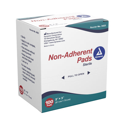 dynarex® Non-Adherent Dressing, 2 x 3 Inch, 1 Box of 100 (General Wound Care) - Img 1