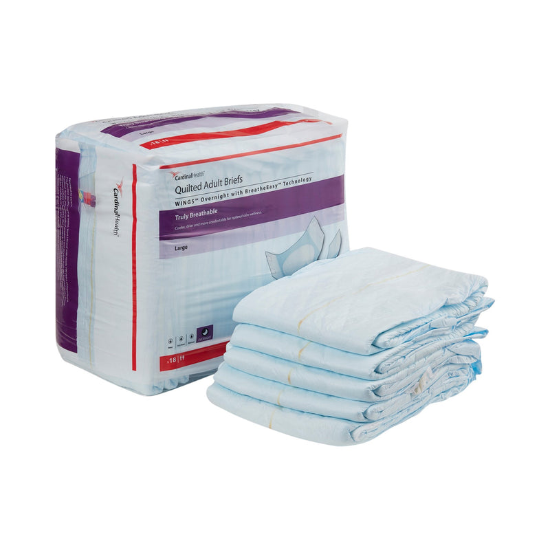 Wings™ Overnight Absorbency Incontinence Brief, Large, 1 Case of 4 () - Img 1