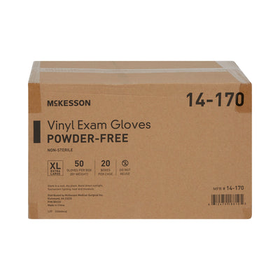 McKesson Confiderm® Vinyl Exam Glove, Extra Large, Clear, 1 Box of 50 () - Img 6