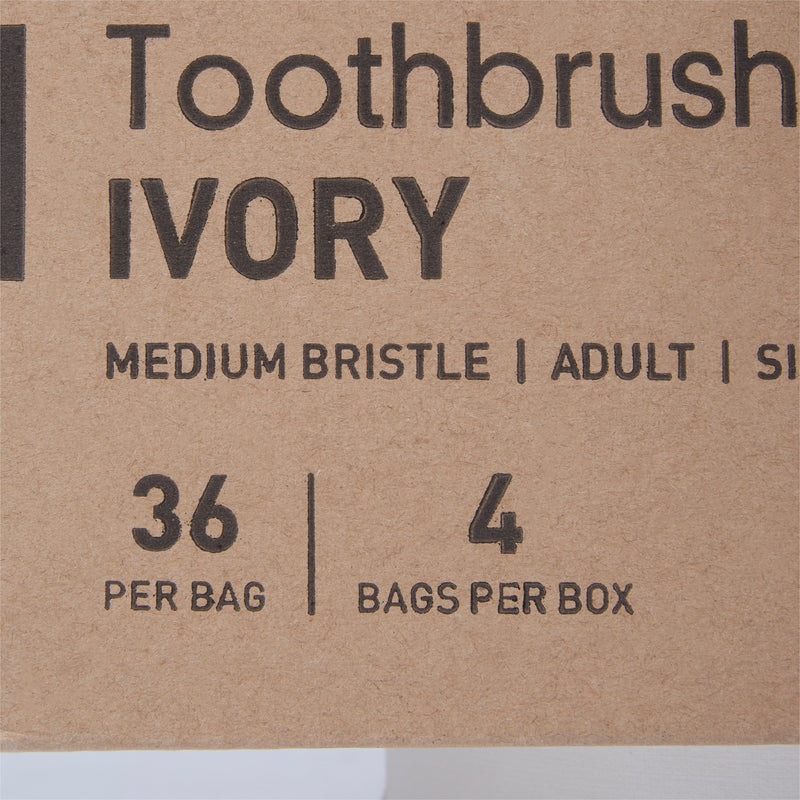 McKesson Toothbrush, Ivory, Adult Medium, 1-1/16" x 3/8" Head, 1/2" x 5-7/8" Handle, 1 Box of 144 (Mouth Care) - Img 6