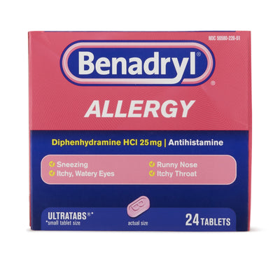 Benadryl® Diphenhydramine Allergy Relief, 1 Carton of 24 (Over the Counter) - Img 3