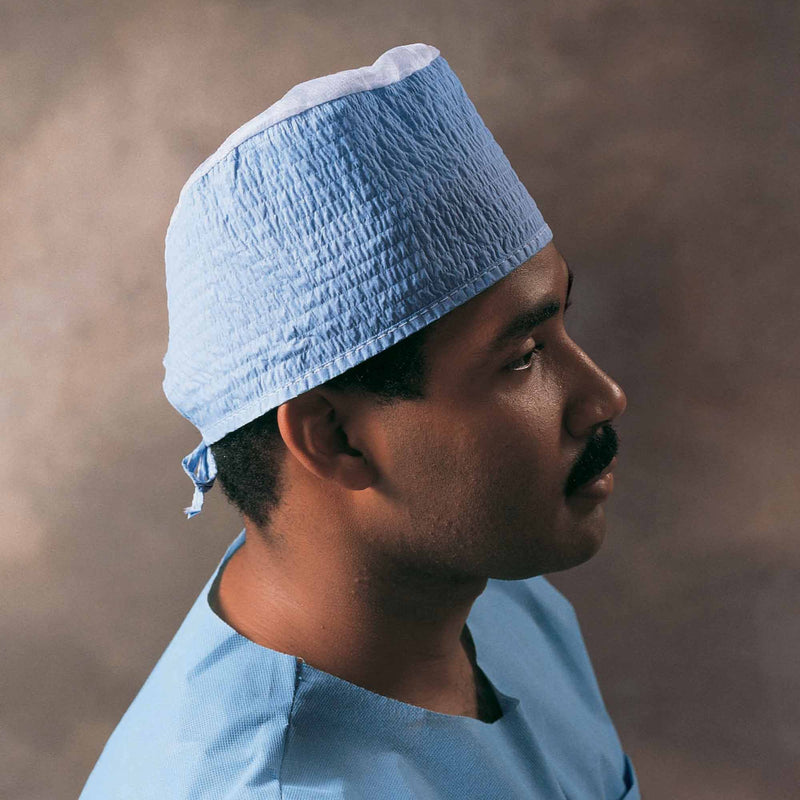 Halyard Blue Ties Surgeon Cap, 1 Case of 3 (Surgical Headcovers) - Img 1