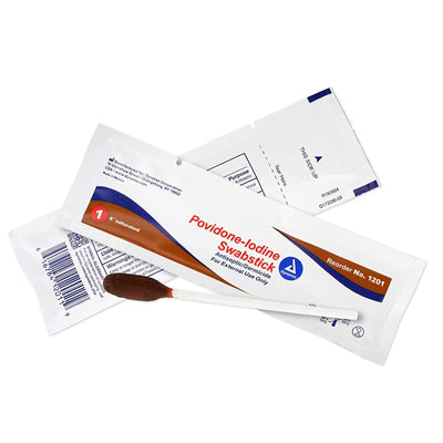 dynarex Povidone Iodine Impregnated Swabstick, 1 Each (Skin Care) - Img 1