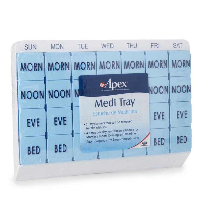 Apex Medi Tray Pill Organizer, Days of the Week / Morn, Noon, Eve, Bed, 1 Each (Pharmacy Supplies) - Img 3