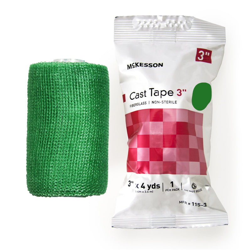 McKesson Cast Tape, Green, 3 Inch x 4 Yard, 1 Box of 10 (Casting) - Img 1