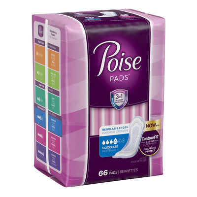 Poise® Moderate Bladder Control Pad, Regular Length, 1 Case of 132 () - Img 3