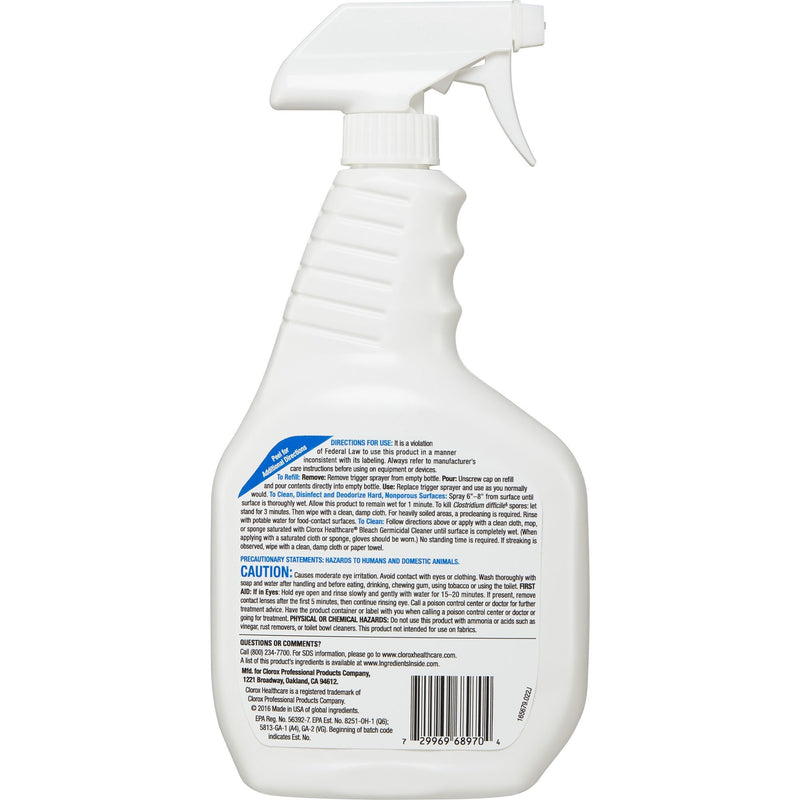 Clorox Healthcare Surface Disinfectant Cleaner, Spray, 32 oz, 1 Each (Cleaners and Disinfectants) - Img 2