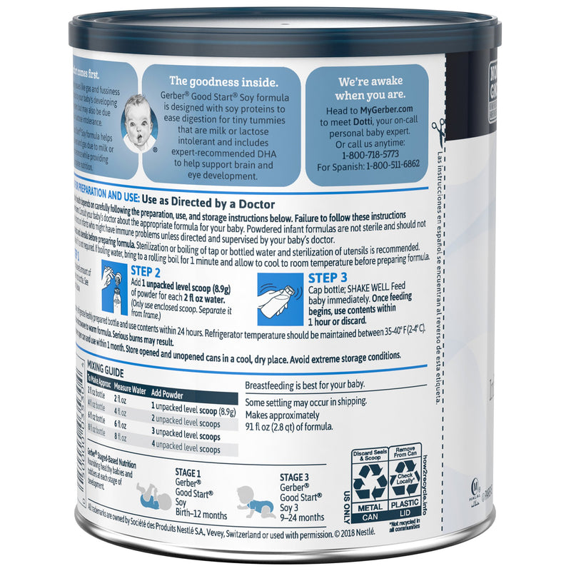 Gerber® Good Start® Soy Powder Infant Formula, 12.9 oz. Can, 1 Each () - Img 3