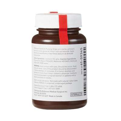 McKesson Iodoform Wound Packing Strip, 1 Inch x 5 Yard, 1 Bottle (Advanced Wound Care) - Img 2