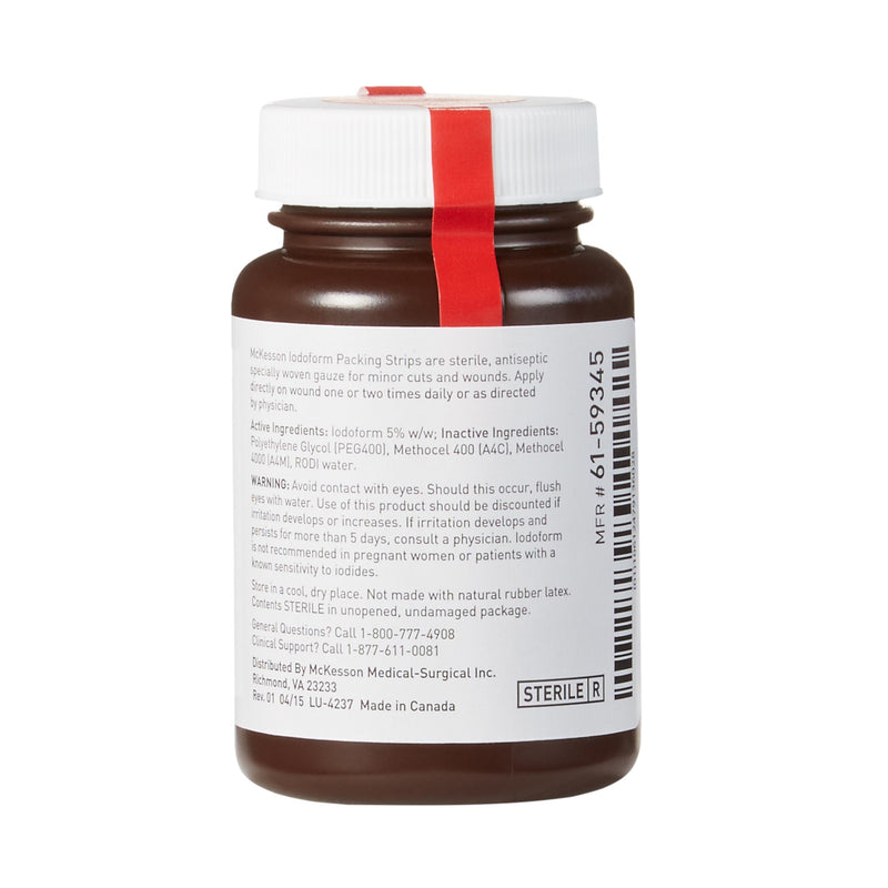 McKesson Iodoform Wound Packing Strip, 1 Inch x 5 Yard, 1 Bottle (Advanced Wound Care) - Img 2