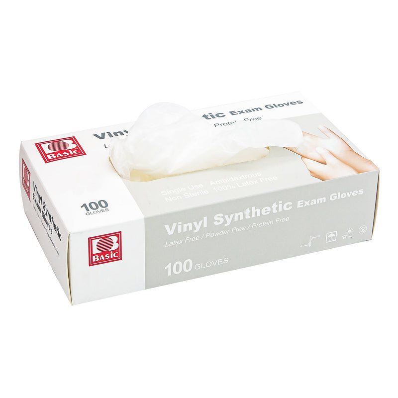 Basic® Vinyl Exam Glove, Medium, White, 1 Box () - Img 2