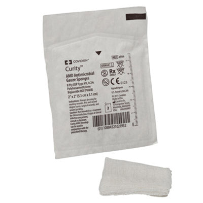 Curity™ AMD™ Sterile Antimicrobial Gauze Sponge, 2 x 2 Inch, 1 Box of 50 (General Wound Care) - Img 1