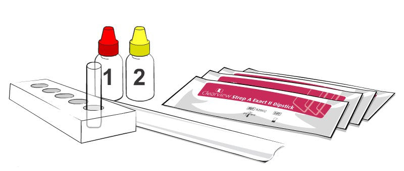 Clearview® Strep A Exact II Dipstick Strep A Infectious Disease Immunoassay Rapid Test Kit, 1 Kit of 30 (Test Kits) - Img 1