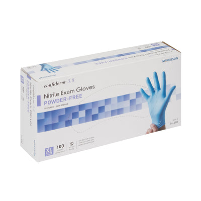 McKesson Confiderm® 3.8 Nitrile Exam Glove, Extra Large, Blue, 1 Box of 100 () - Img 5