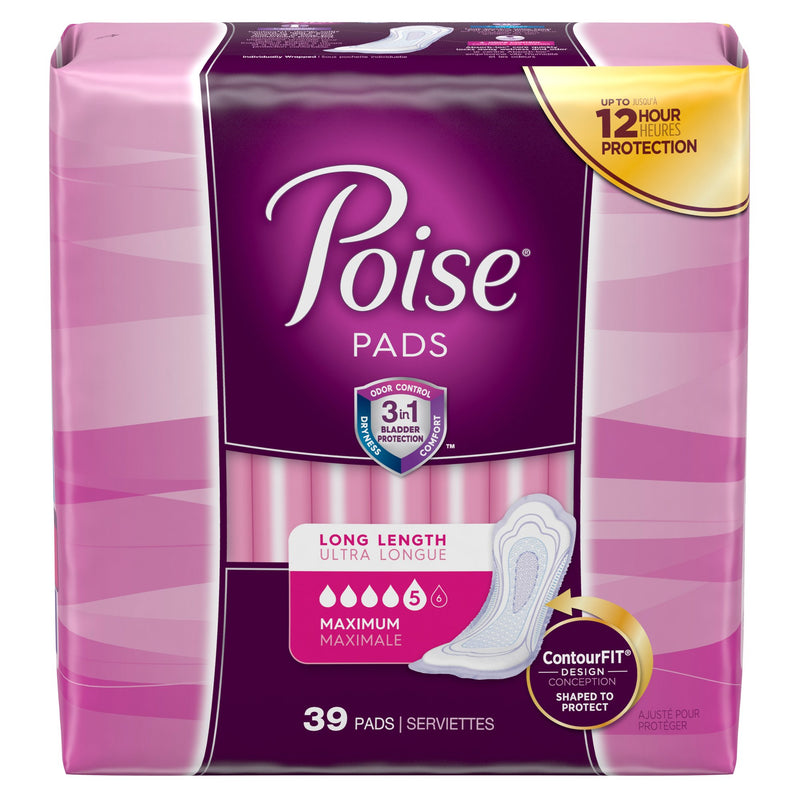 Poise® Maximum Bladder Control Pad, 14.6 Inch Length, 1 Case of 78 () - Img 1