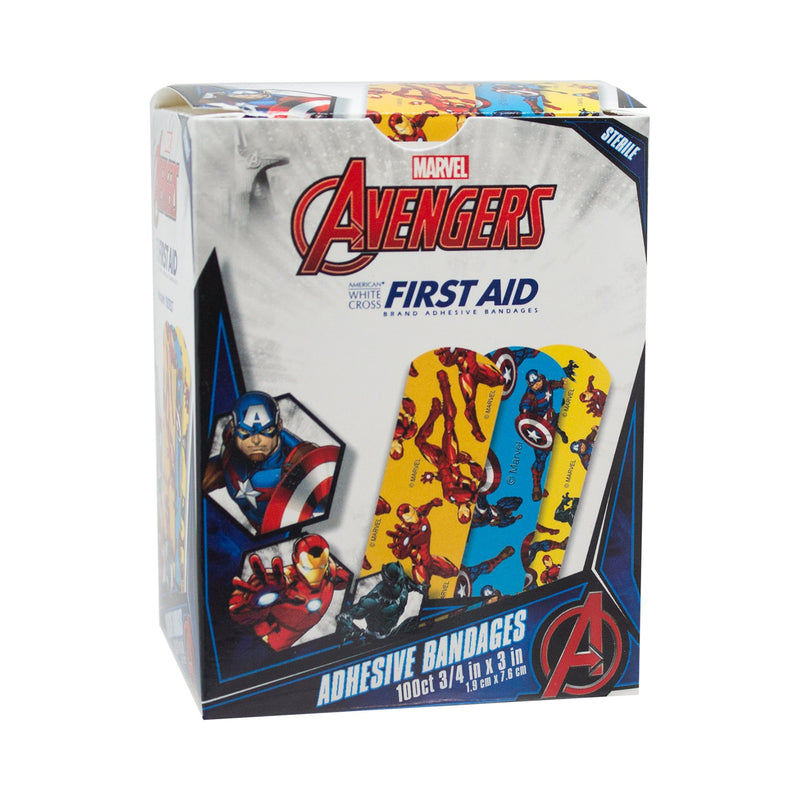 American® White Cross Stat Strip® Kid Design (Captain America / Iron Man) Adhesive Strip, 3/4 x 3 Inch, 1 Box (General Wound Care) - Img 6