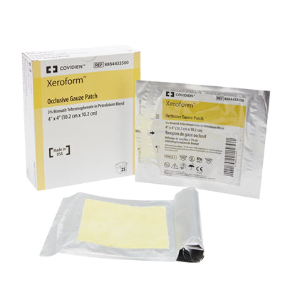 Xeroform® Occlusive Xeroform Petrolatum Impregnated Dressing, 4 x 4 inch, 1 Box of 25 (Advanced Wound Care) - Img 1