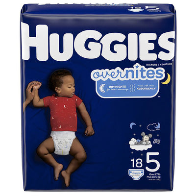 Huggies® OverNites Diaper, Size 5, 1 Case of 72 () - Img 1