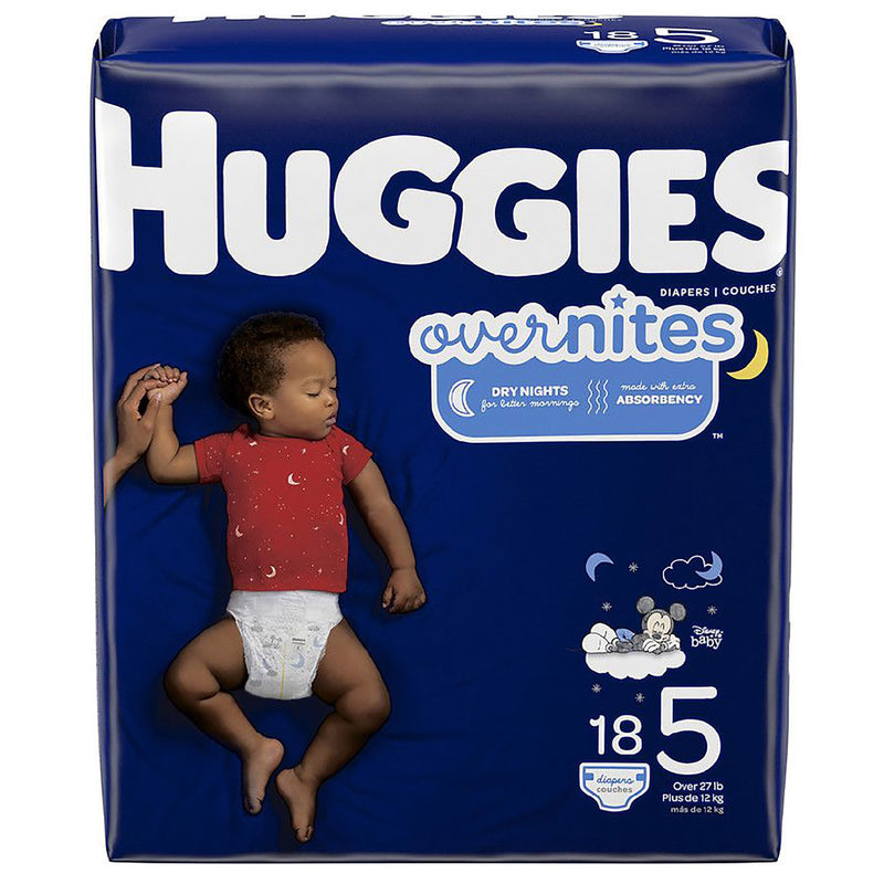Huggies® OverNites Diaper, Size 5, 1 Pack of 18 () - Img 1