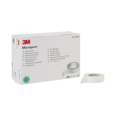 3M™ Micropore™ Paper Medical Tape, 1/2 Inch x 10 Yard, White, 1 Box of 24 (General Wound Care) - Img 1