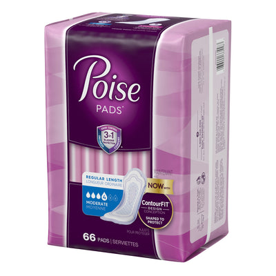 Poise® Moderate Bladder Control Pad, Regular Length, 1 Case of 132 () - Img 2