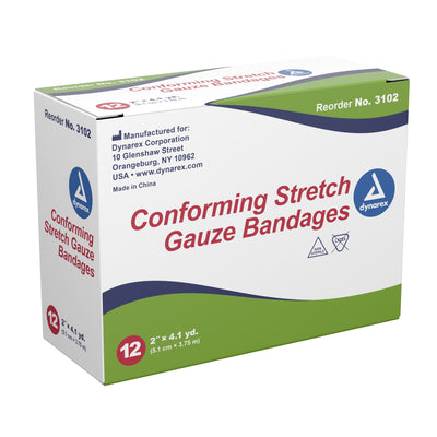 Dynarex® NonSterile Conforming Bandage, 2 Inch x 4-1/10 Yard, 1 Box of 12 (General Wound Care) - Img 4