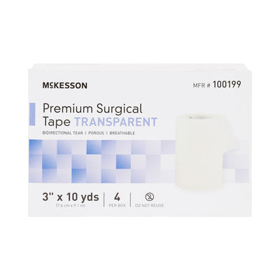 McKesson Plastic Medical Tape, 3 Inch x 10 Yard, Transparent, 1 Box of 4 (General Wound Care) - Img 2