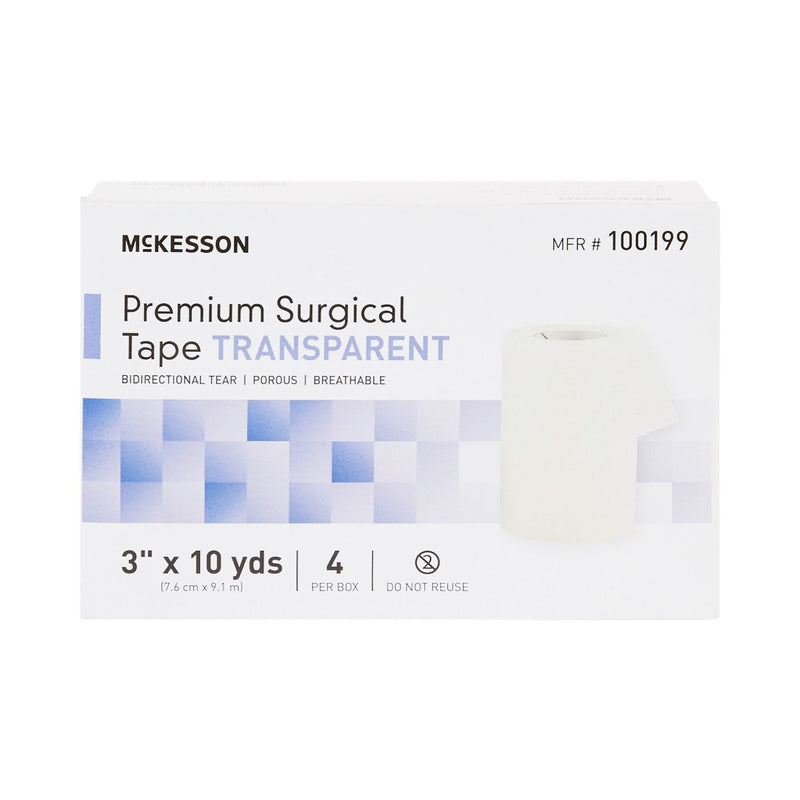 McKesson Plastic Medical Tape, 3 Inch x 10 Yard, Transparent, 1 Box of 4 (General Wound Care) - Img 2
