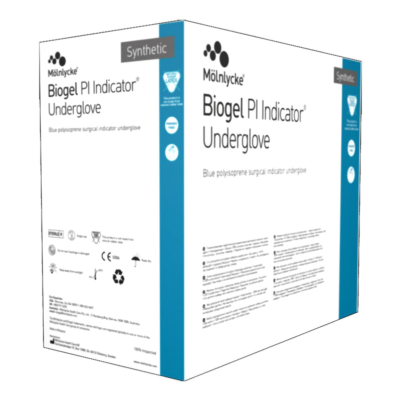 Biogel® PI Indicator Underglove™ Polyisoprene Surgical Underglove, Size 7, Blue, 1 Box of 50 () - Img 2