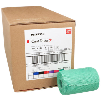 McKesson Cast Tape, Green, 3 Inch x 4 Yard, 1 Box of 10 (Casting) - Img 2