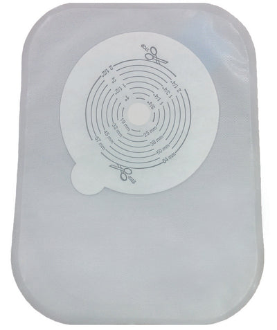 Securi-T™ One-Piece Closed End Transparent Filtered Ostomy Pouch, 8 Inch Length, 1/2 to 2½ Inch Stoma, 1 Box of 30 (Ostomy Pouches) - Img 1