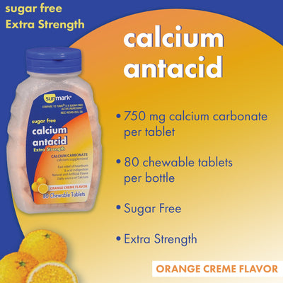 sunmark® Calcium Carbonate / Calcium Antacid, 1 Bottle (Over the Counter) - Img 3