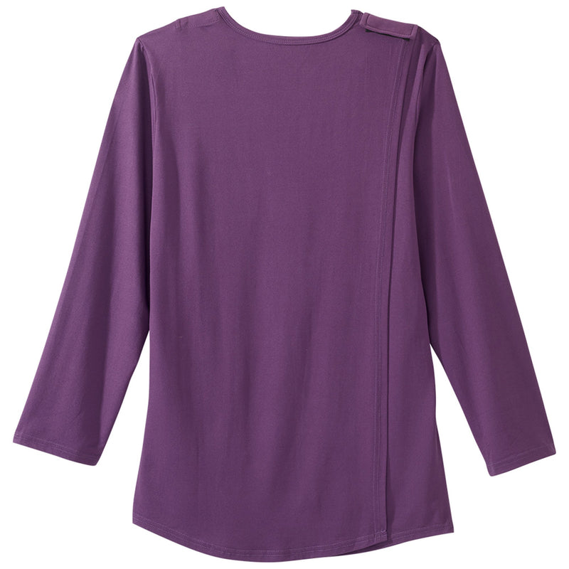 TOP, EMBELLISHED WMNS OPEN BACK EGGPLANT 3XLG (Shirts and Scrubs) - Img 2