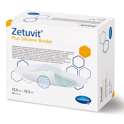 Zetuvit® Plus Silicone Border Super Absorbent Dressing, 8 x 10 Inch, 1 Box of 10 (Advanced Wound Care) - Img 1