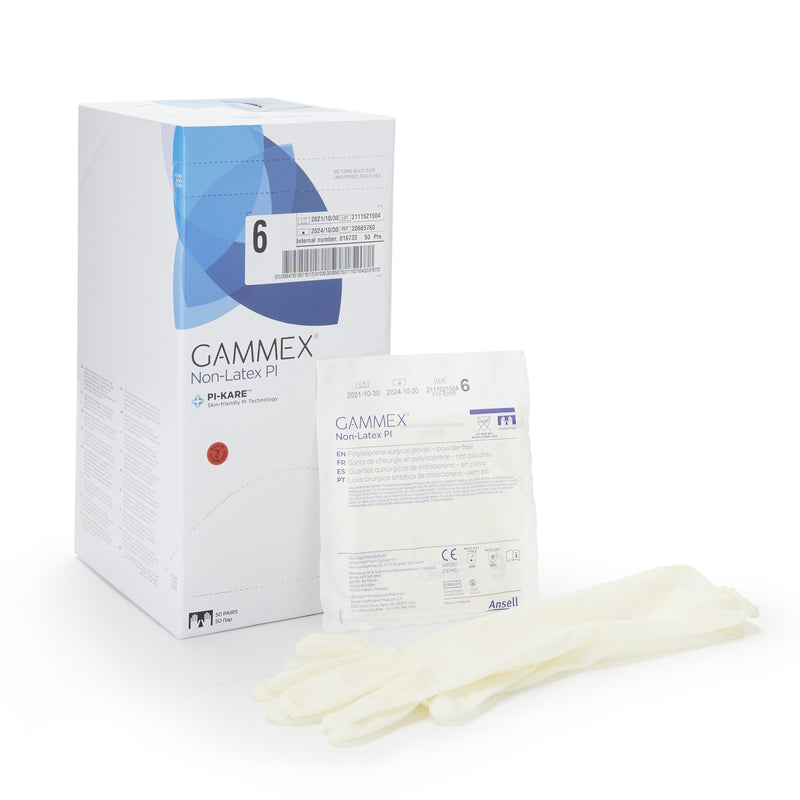 Gammex® Non-Latex PI Polyisoprene Surgical Glove, Size 6, White, 1 Box of 50 () - Img 1