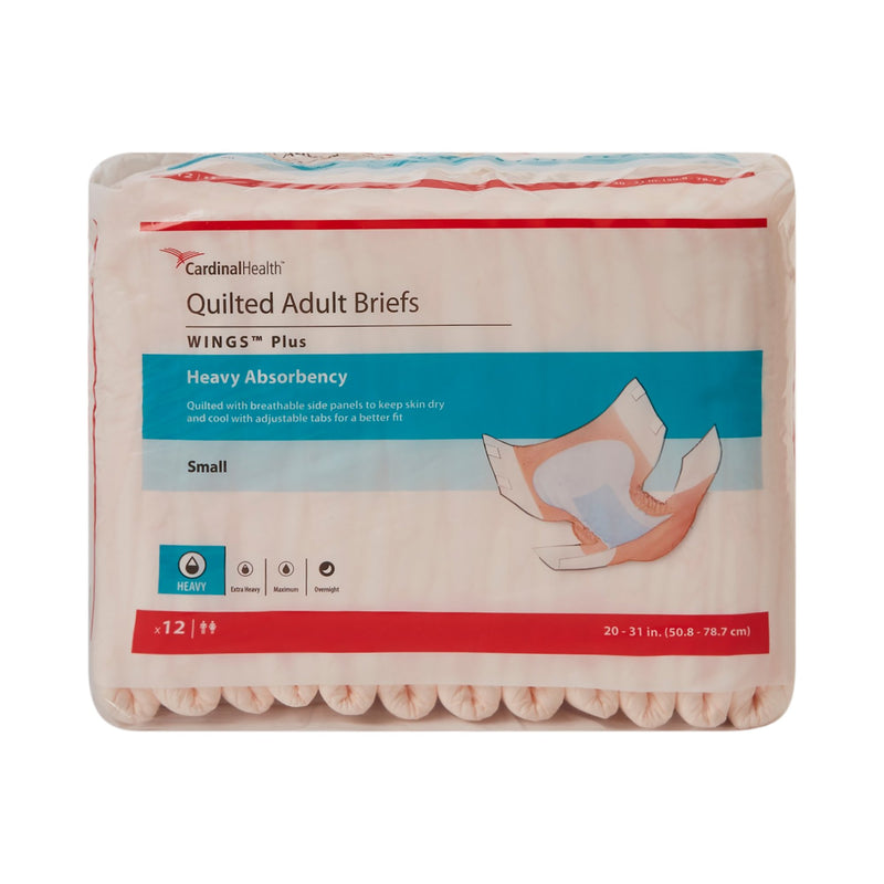 Wings™ Plus Heavy Absorbency Incontinence Brief, Small, 1 Bag of 12 () - Img 2