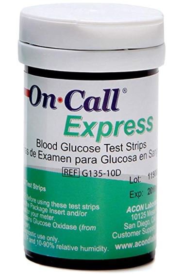 On Call® Express Blood Glucose Test Strips, 1 Vial of 50 (Diabetes Monitoring) - Img 1