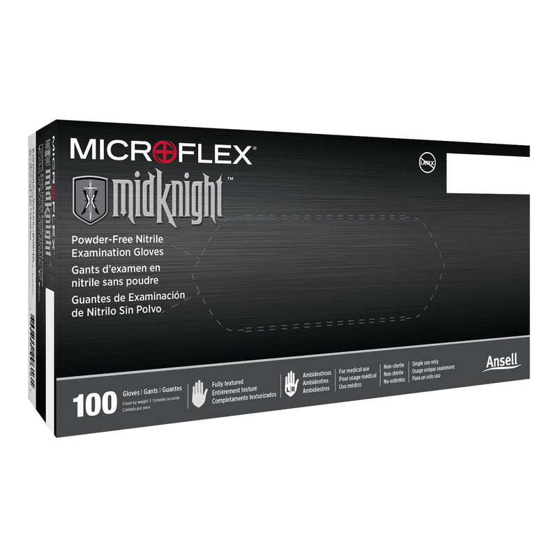 Microflex® MidKnight™ Exam Glove, 2X-Large, Black, 1 Box () - Img 1