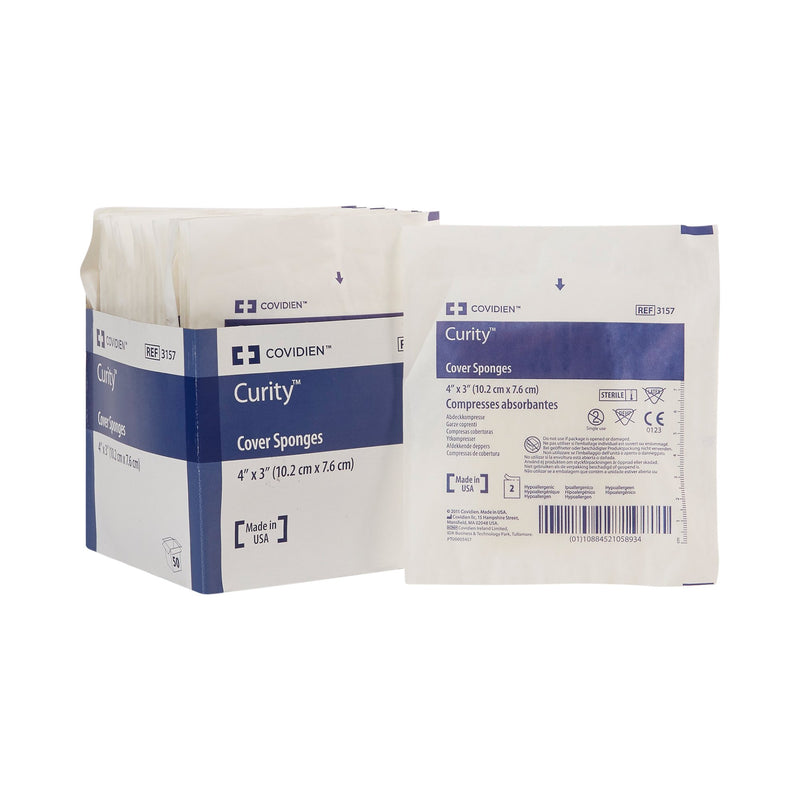 Curity™ Sterile Nonwoven Sponge, 3 x 4 Inch, 1 Tray of 25 (General Wound Care) - Img 1